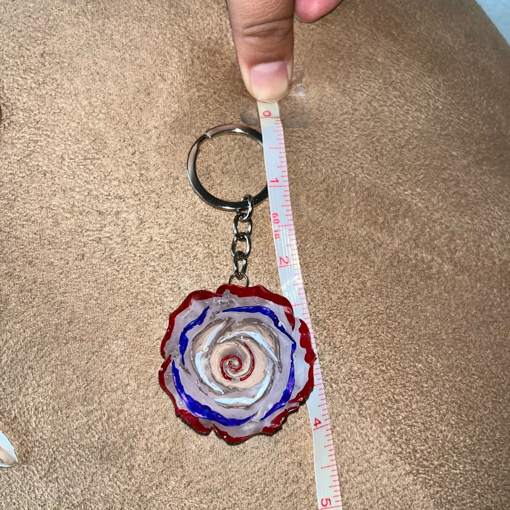 Red white blue rose 🌹 🇺🇸 key chain